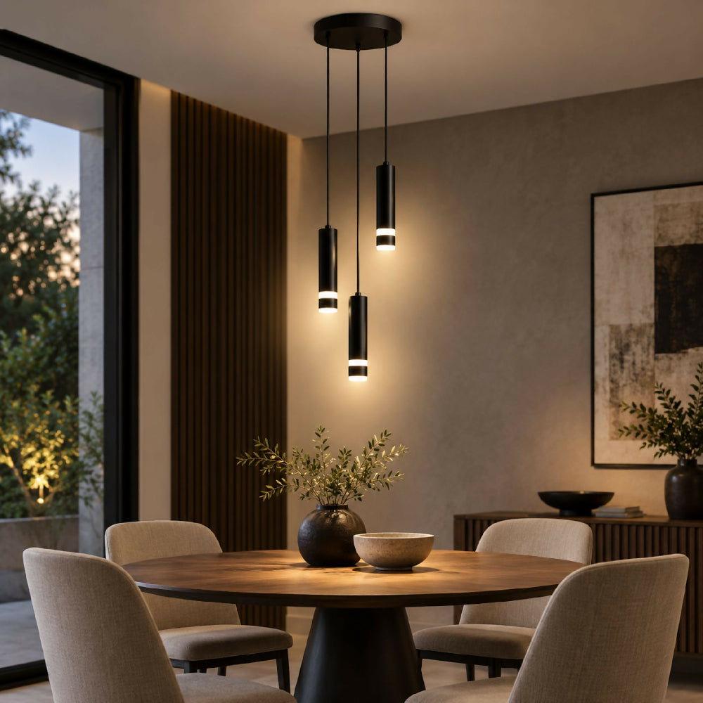 Lámpara Colgante Decorativa De 3 Luces Estructura Moderna Y Acabados Elegantes
