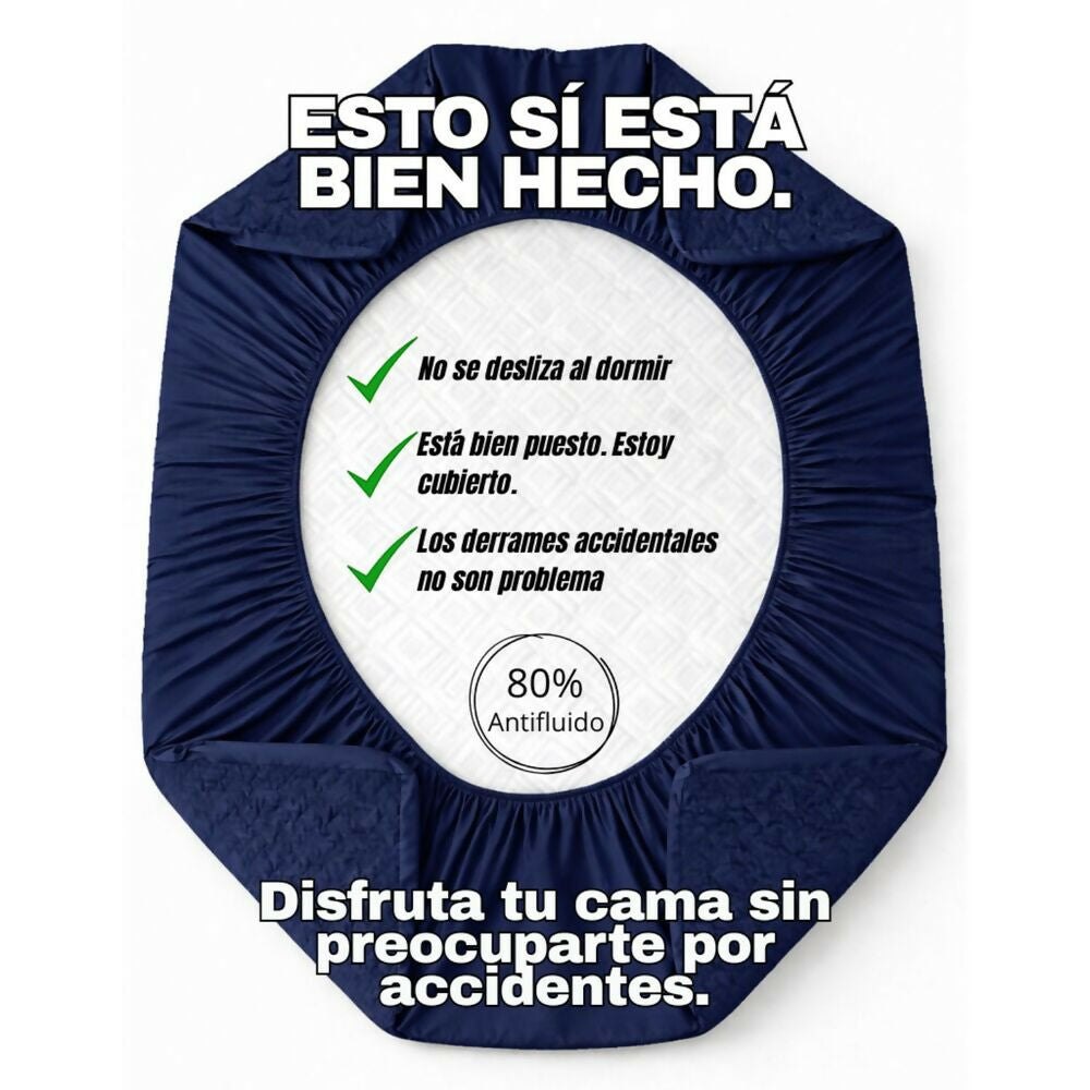 Combo protector colchon king antifluido azul 200x200cm
