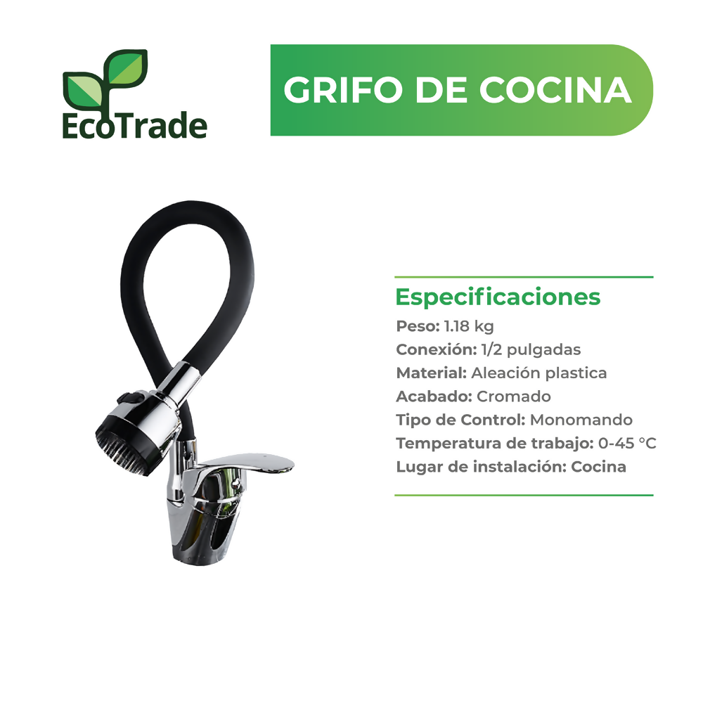 Grifo Cocina Giratorio con Salida de Agua Caliente