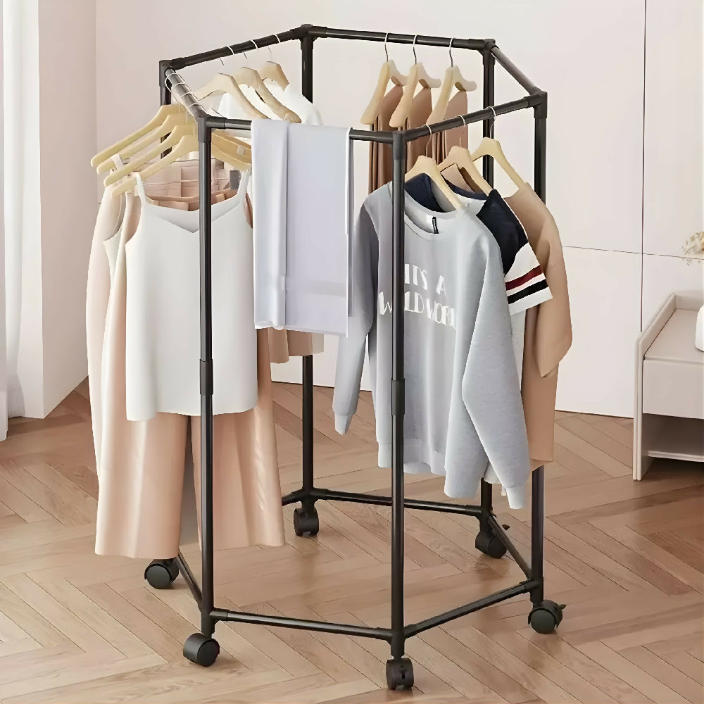 Perchero Hexagonal Sencillo Para Ropa Y Bolsos Con Acabado Premium En Acero