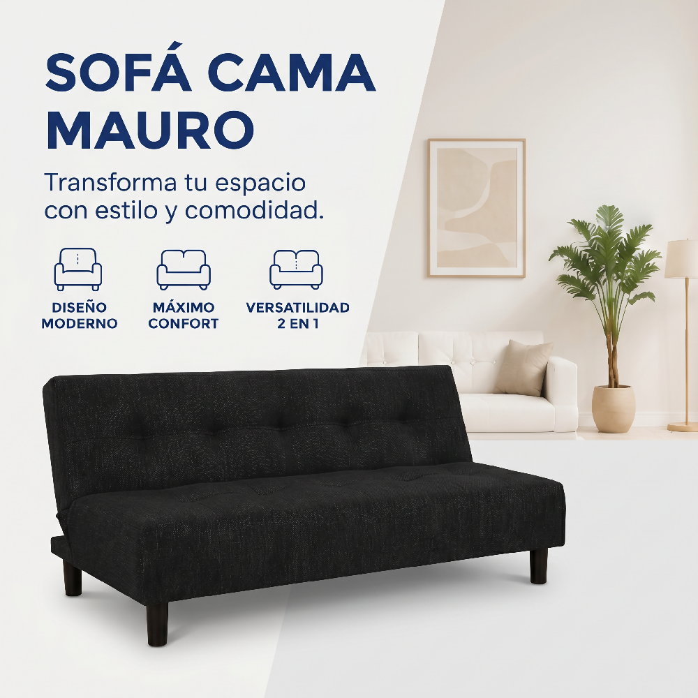 Sofá Cama Mauro Tela Negro