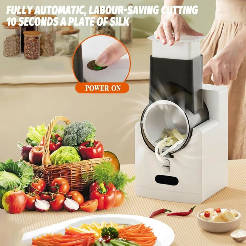 Picador Rallador De Verduras Eléctrico Multifuncional Con Cuchillas De Acero Inoxidable