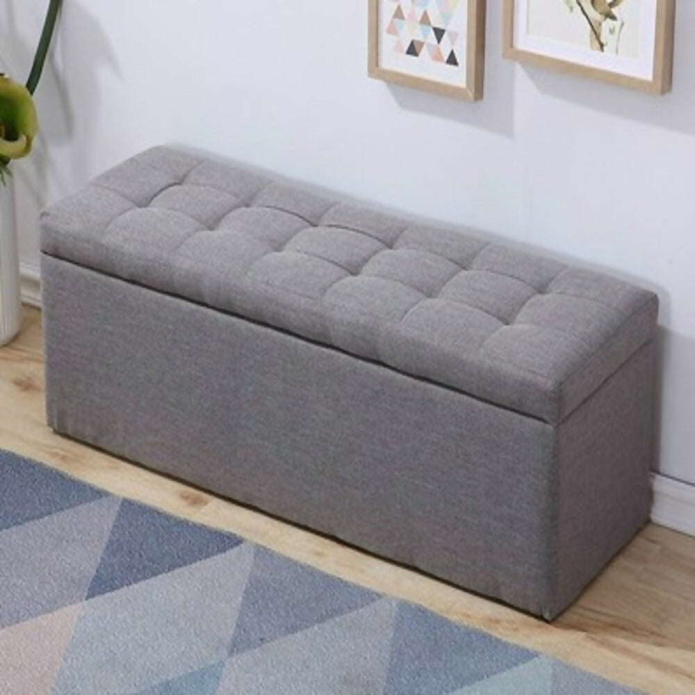 puf baul gris tela 80x40 1