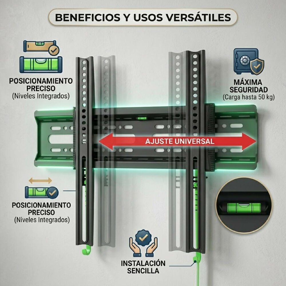 Base Soporte De Pared Fijo NBC2-T Para TV 32" A 55" Pulgadas Con Inclinación