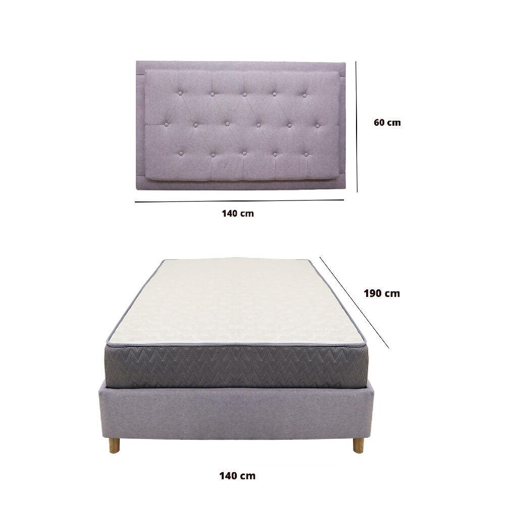 Combo base cama + Colchón Tanner 140 Doble + espaldar