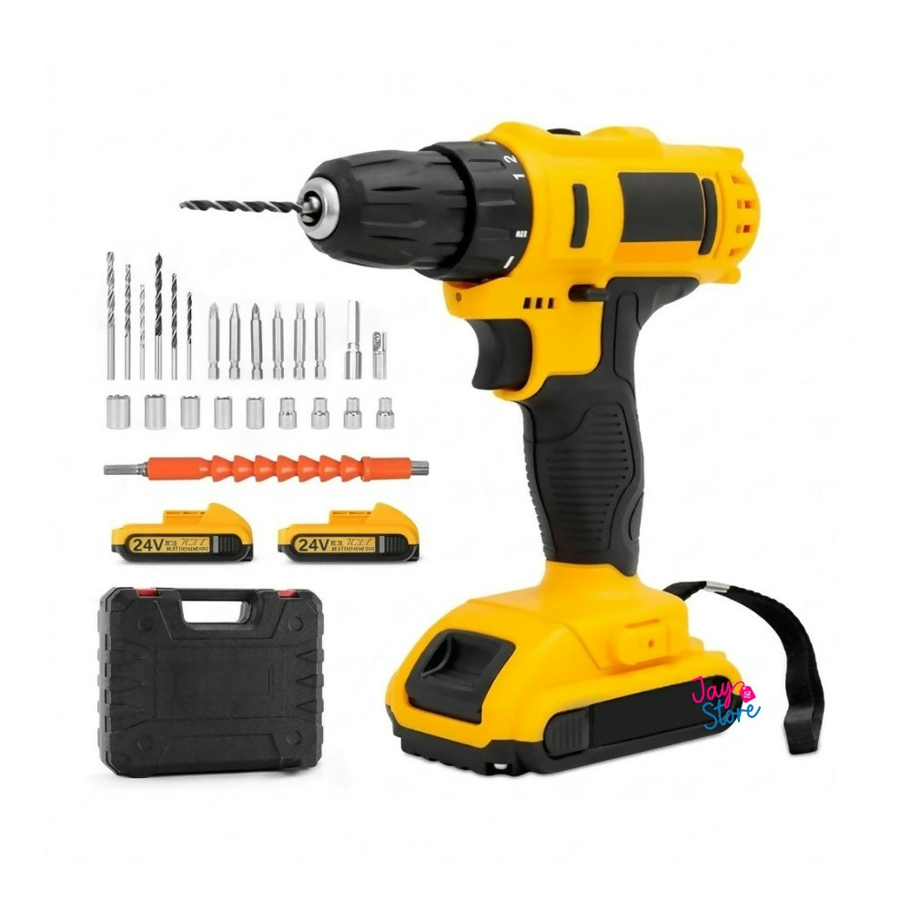 Taladro Inalámbrico Atornillador 2 Baterías 28 Piezas 21V