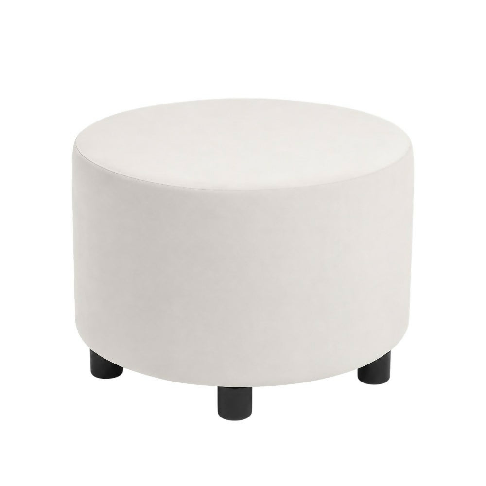 Puff Redondo 40x40 Blanco Tela
