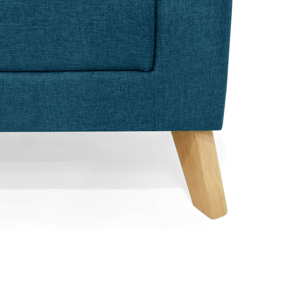 Sofa Cama Sion 206x90x82 Reclinable Tela Azul