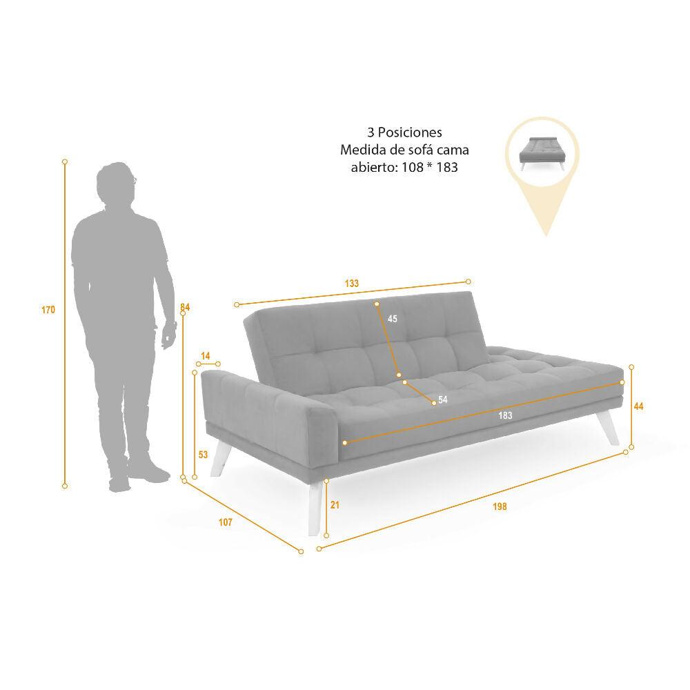 Sofa Cama Brunet Tela Gris