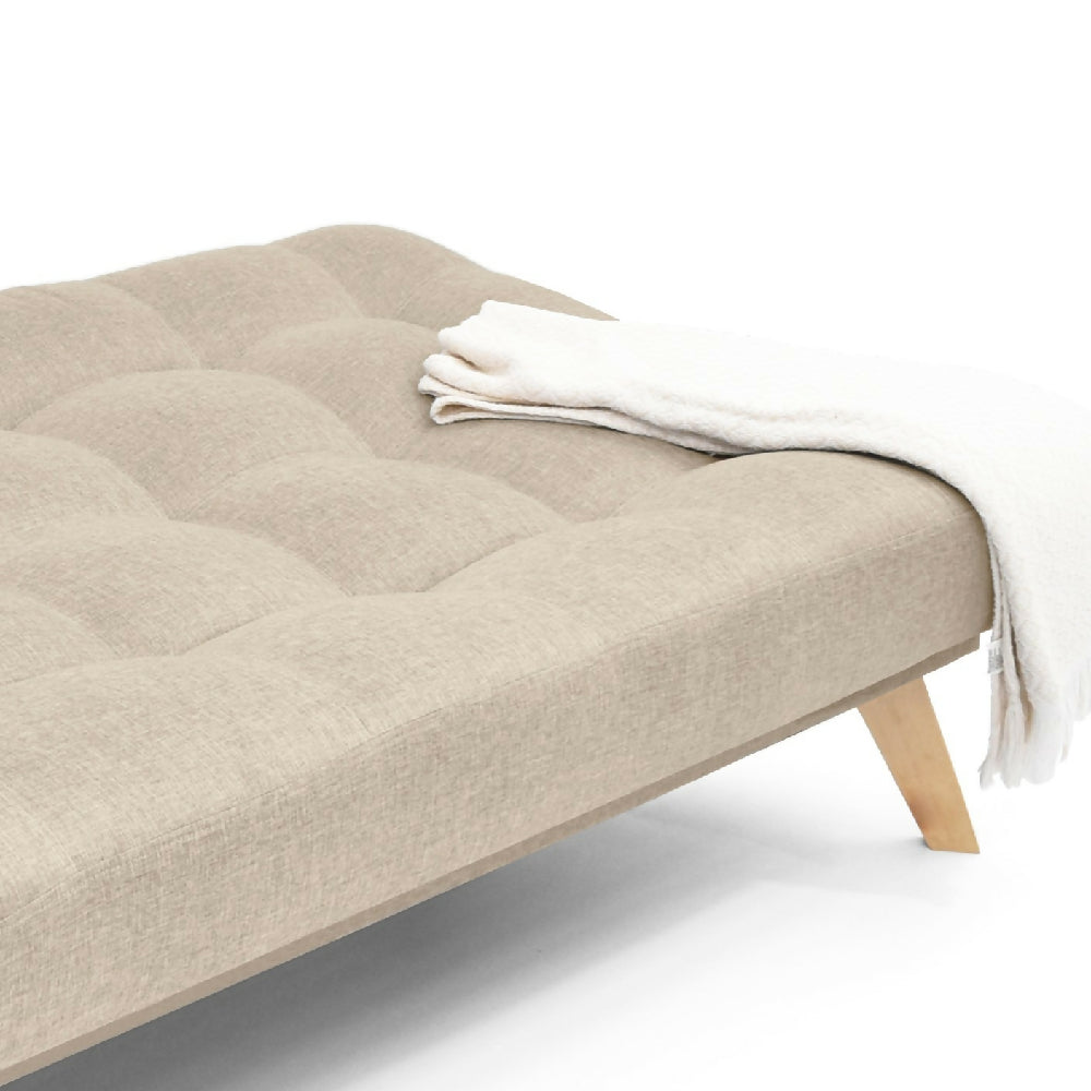 Sofa Cama Porto 182x85x85 Reclinable 3 posiciones Tela Beige