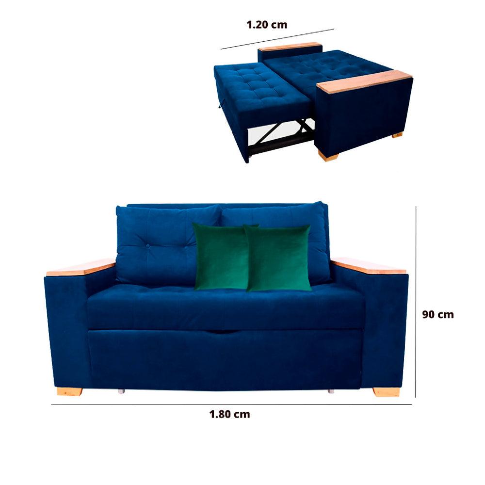 Sofacama Weber Azul Petroleo