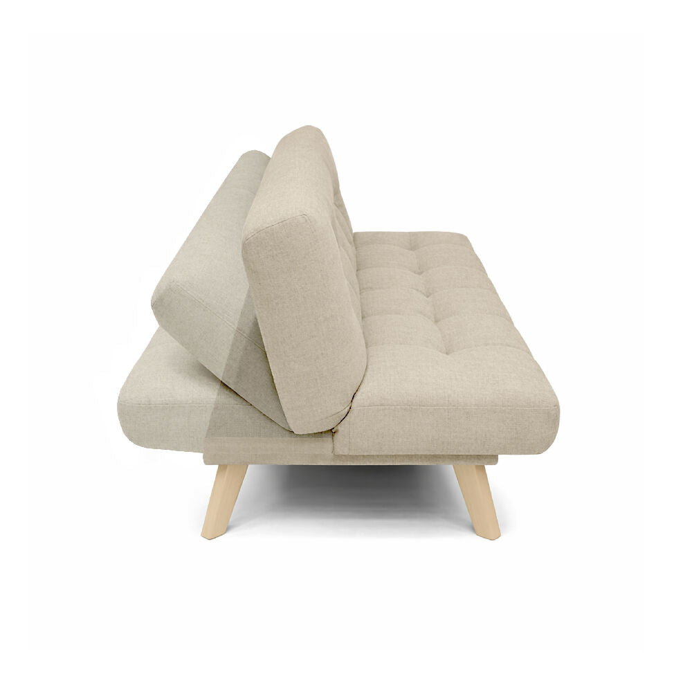 Sofa Cama Porto 182x85x85 Reclinable 3 posiciones Tela Beige