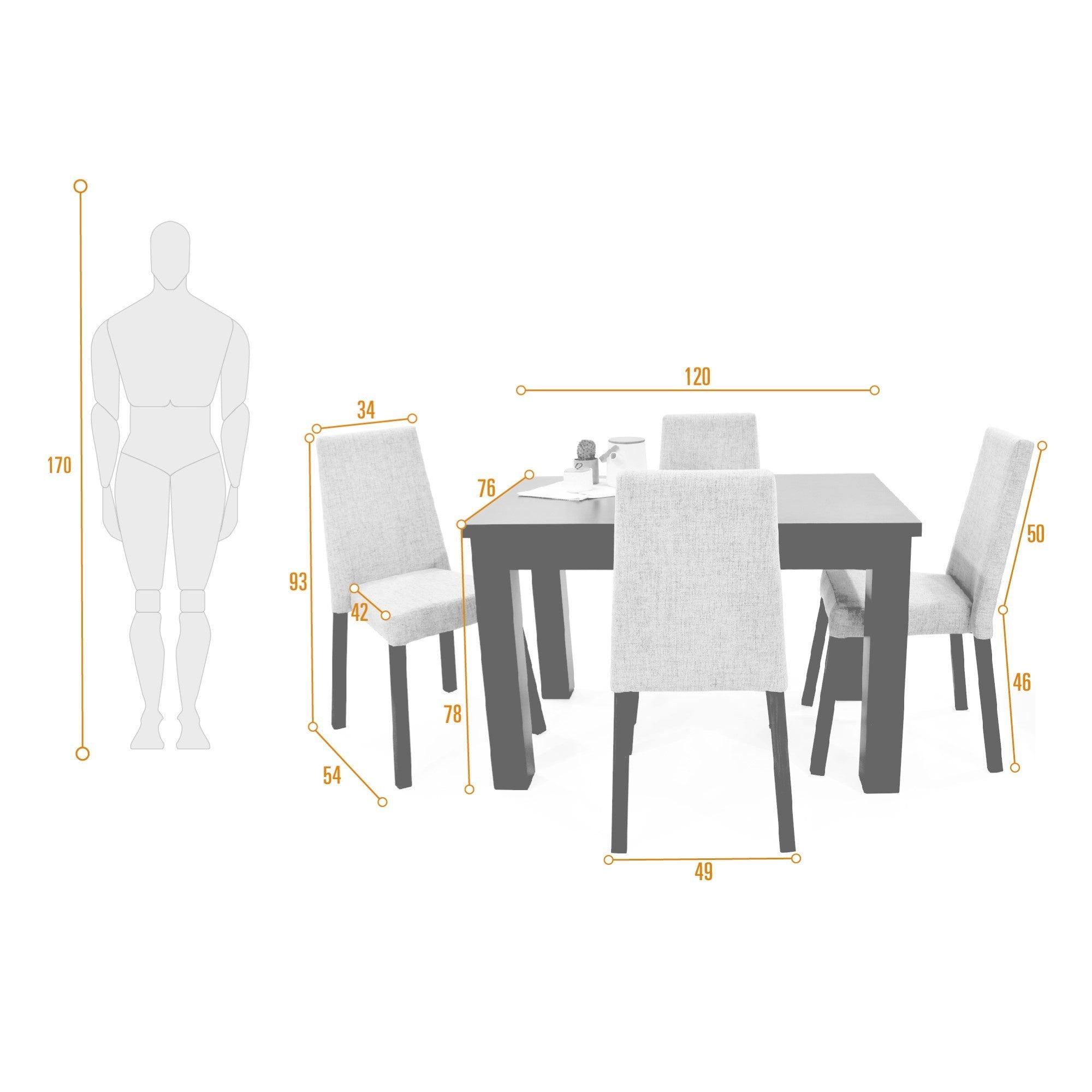 Comedor 4 Puestos Toronto Sillas Viena Beige