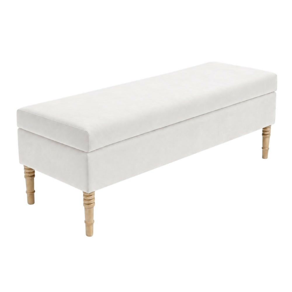 Puff Baul Aura 100x40x50 Blanco Tela