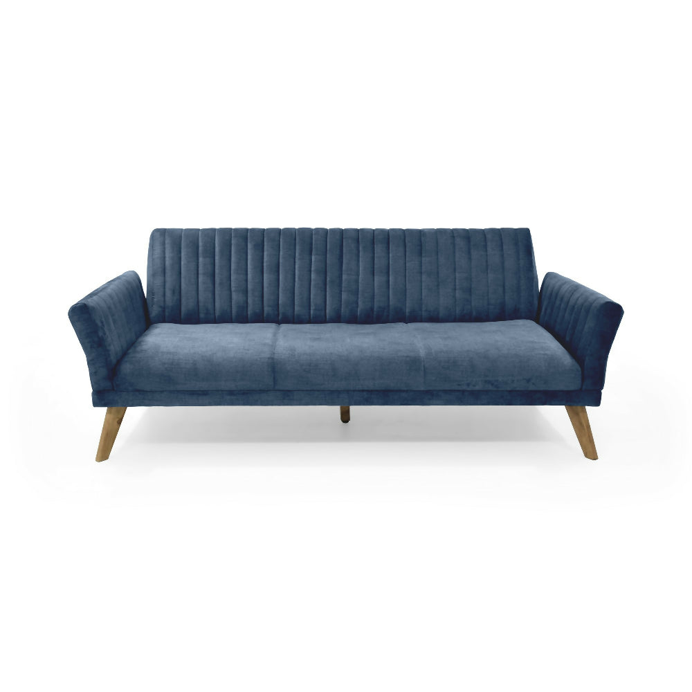Sofa Cama Pensilvania 205x85x87 Reclinable Tela Azul