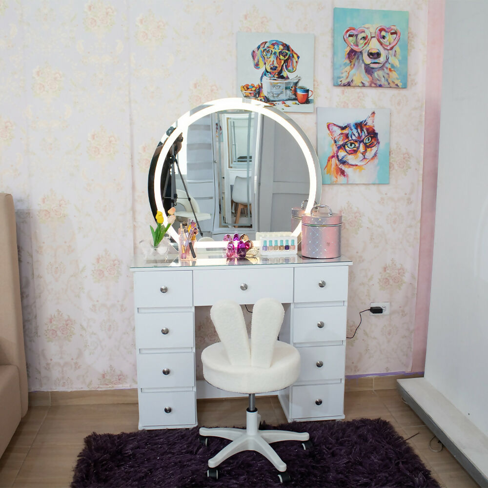 Jazmín 105cm Led Media Luna, Blanco