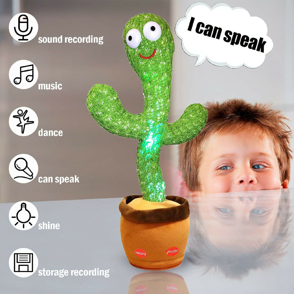 Cactus Bailarín Recargable Con Sonido Interactivo Que Repite Y Canta
