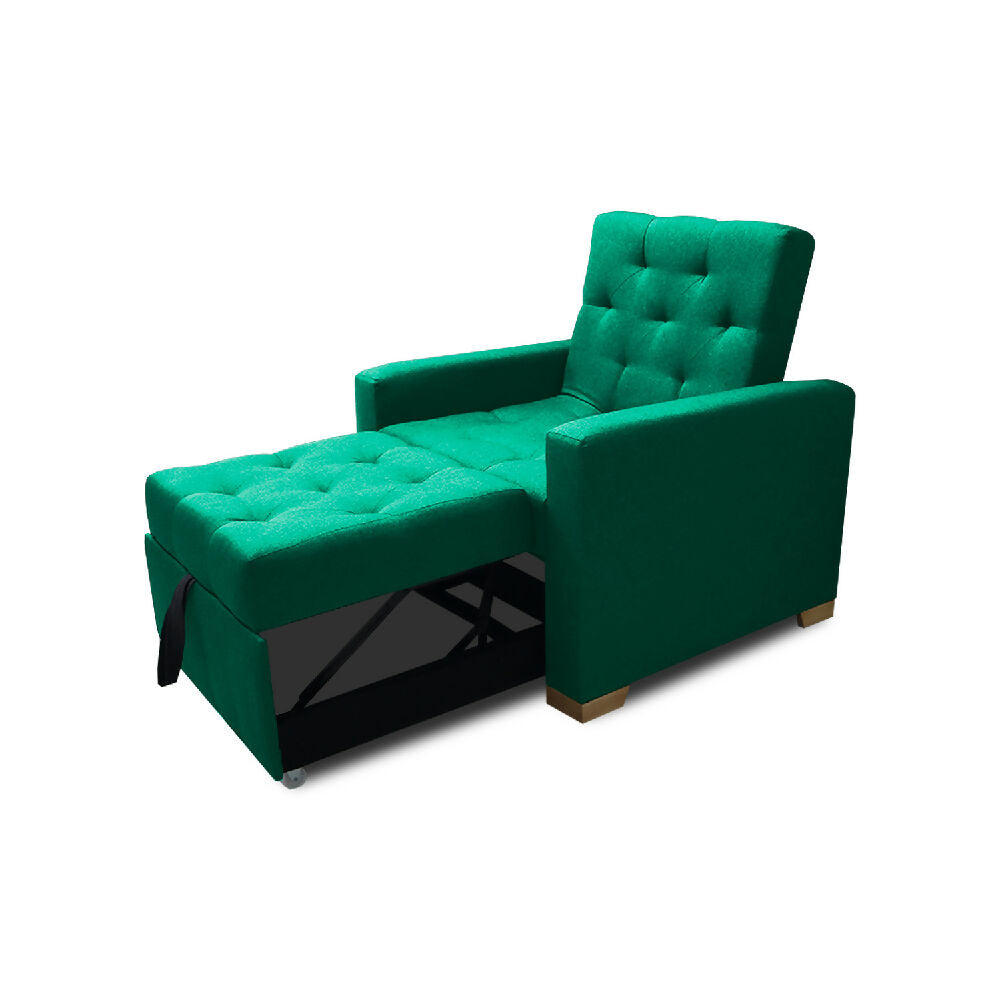 Sofá Cama Unipersonal Sabathy Tela Lino 95X90X94Cm Verde