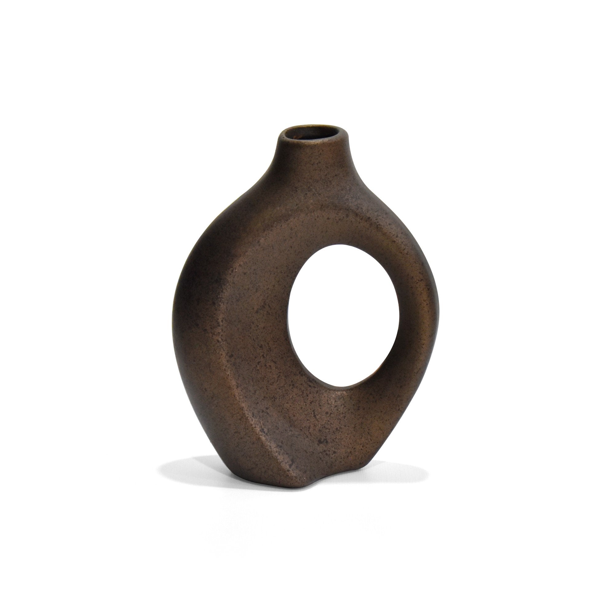 Set de Floreros en Ceramica Aura Bronce