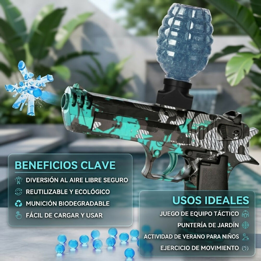 Lanzador De Orbeez Pistola De Hidrogel Shooting + 5000 Bolas