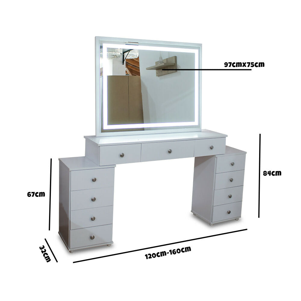 Tocador Jazmín 120 Led, Blanco