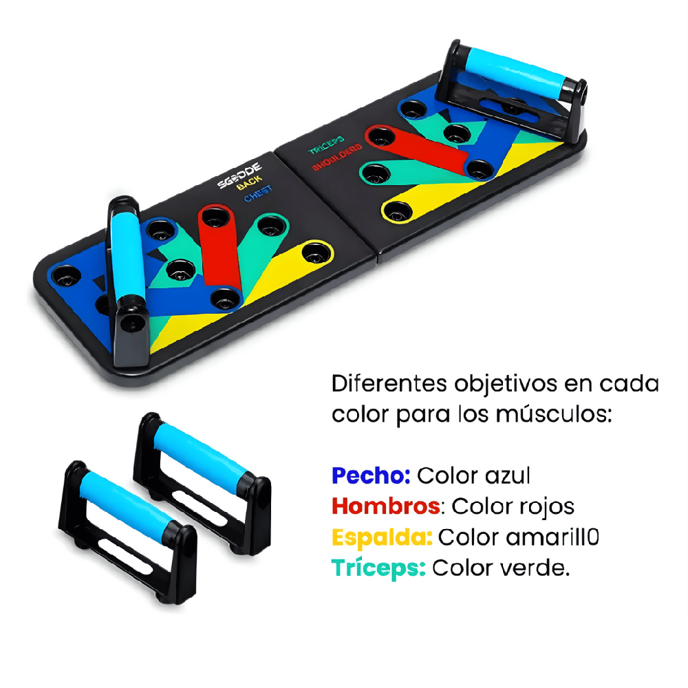 Tabla De Flexiones Push Up Board 46 En 1 Con Bandas Elásticas
