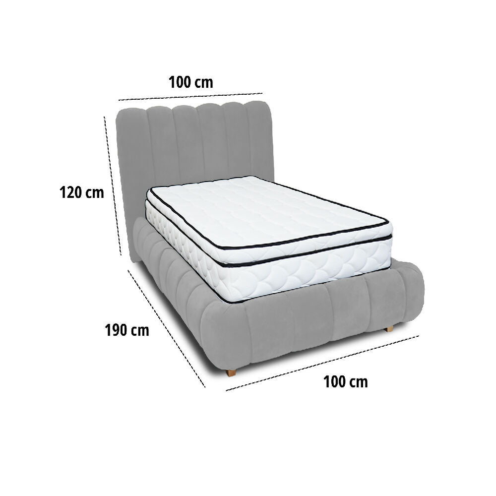 Combo Basecama Praga Modular Gris 100 Sencillo mas Espaldar