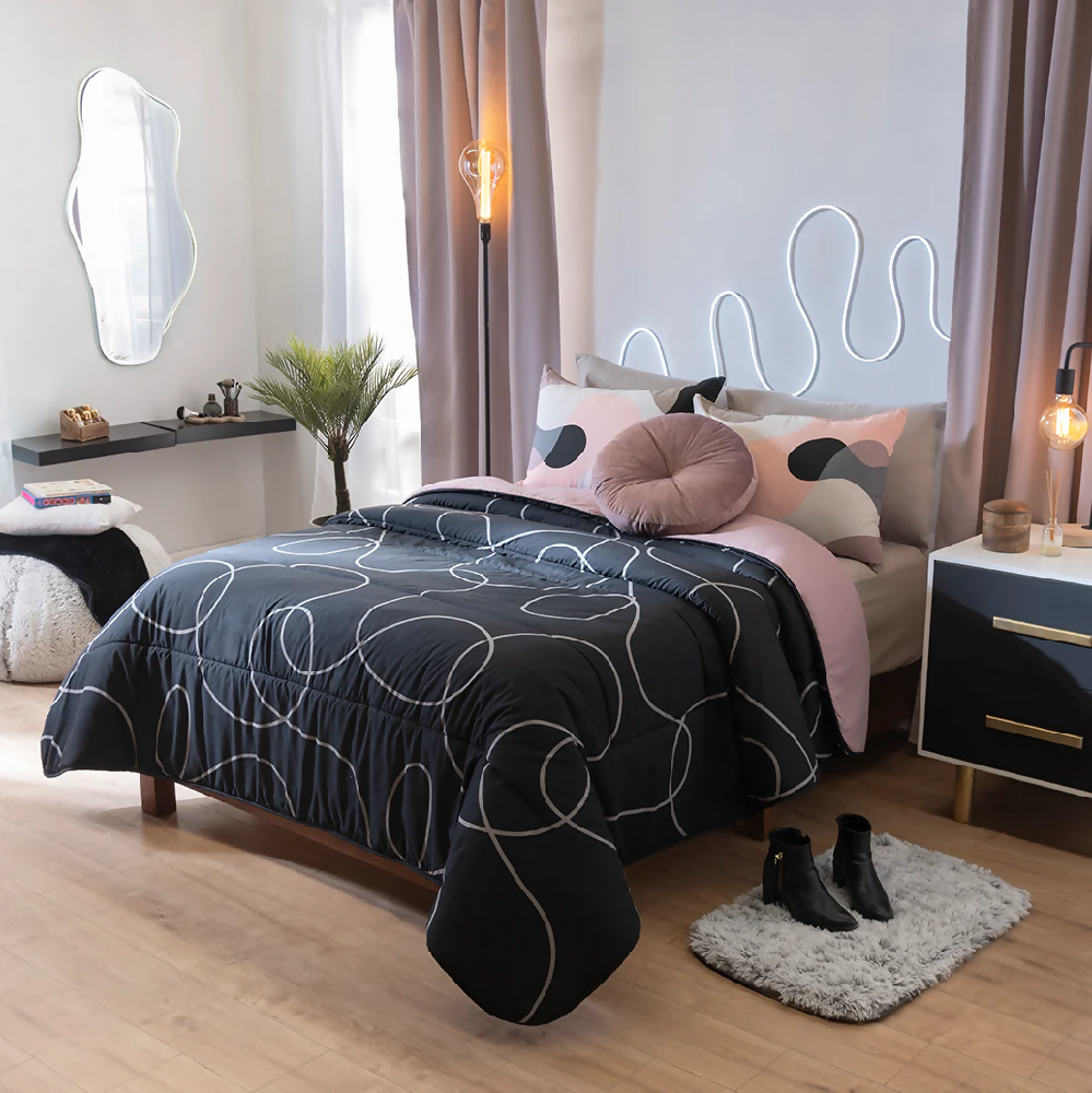 Juego Edredon Bliss, para Cama King, 2 Vistas (Incluye 2 Fundas 1 Cojín)