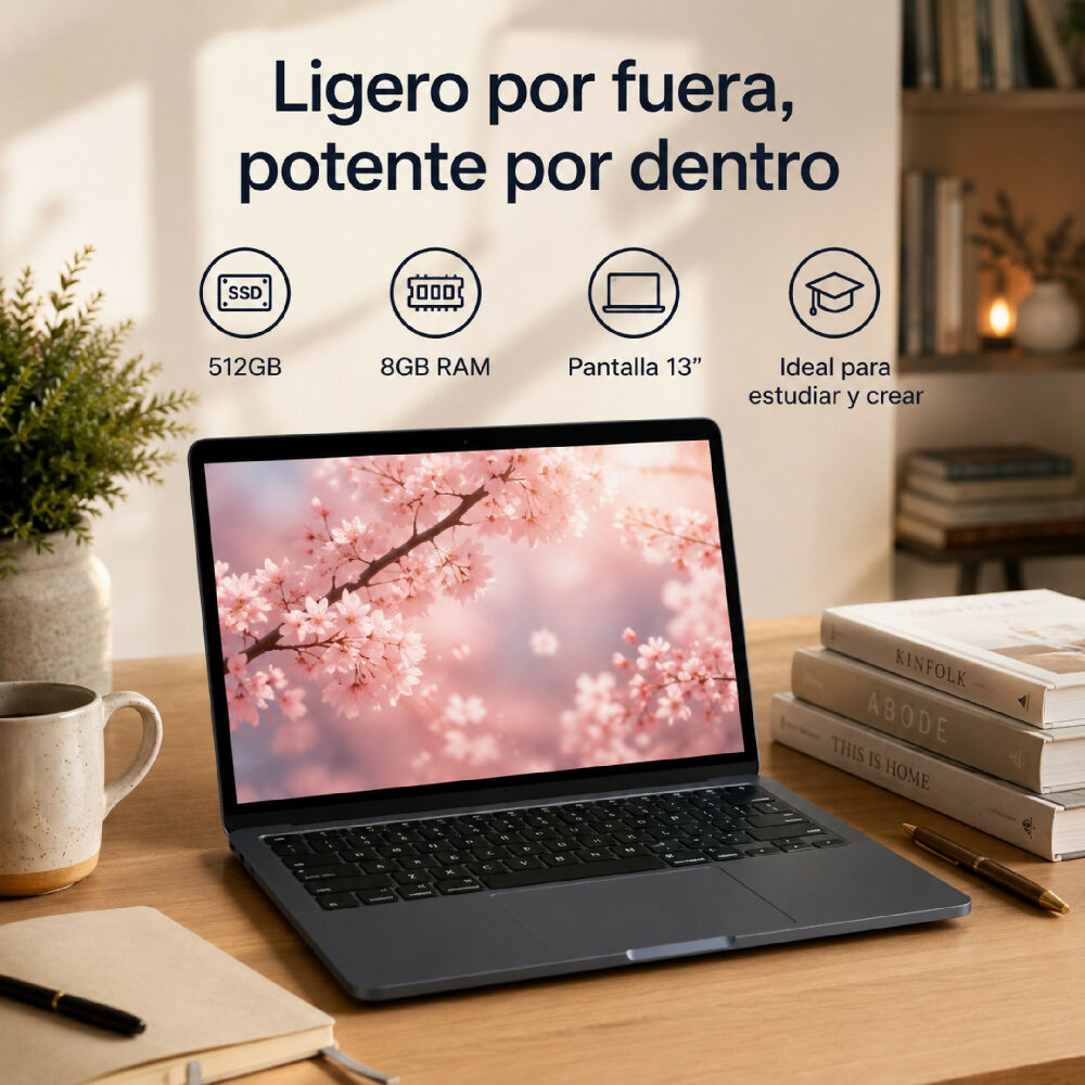 Macbook Neo 13 Pulgadas 512GB/8GB Ram Laptop Apple De Gran Almacenamiento Negro