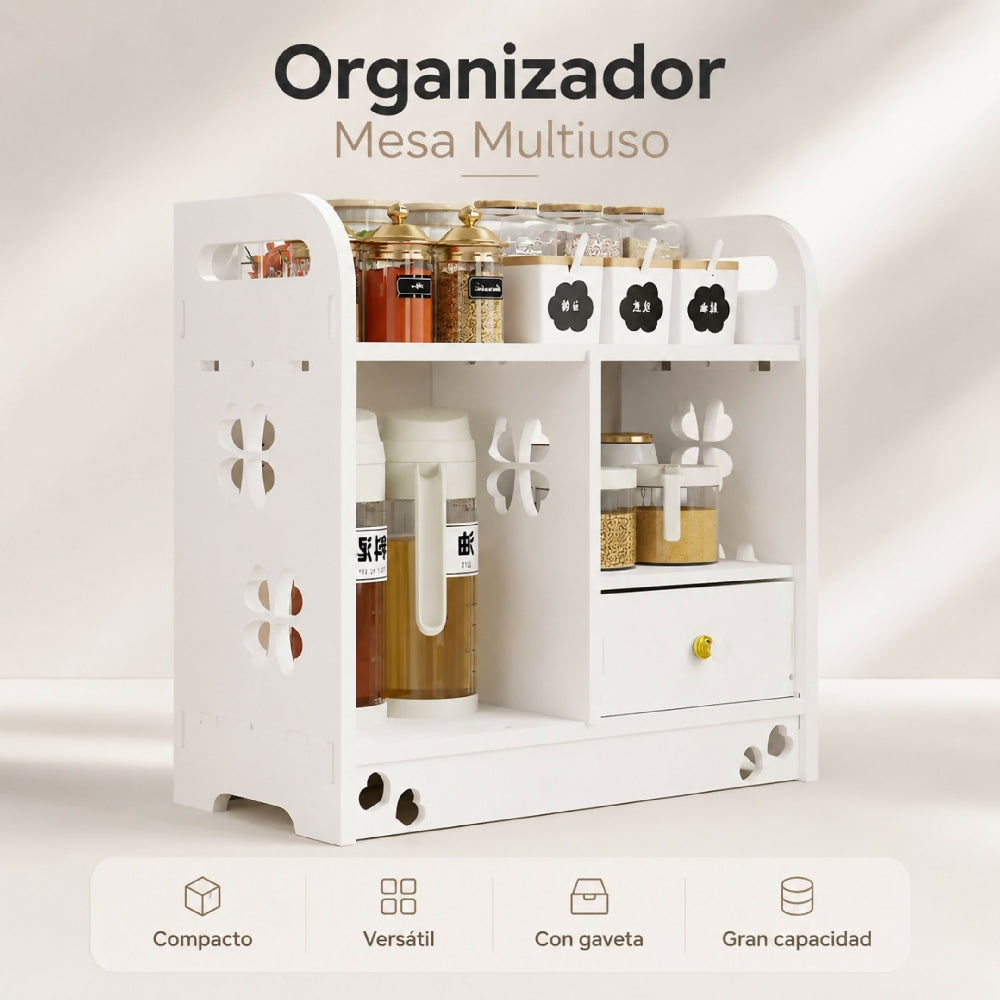 Estante Organizador De Escritorio Con Cajón Para Oficina Y Hogar