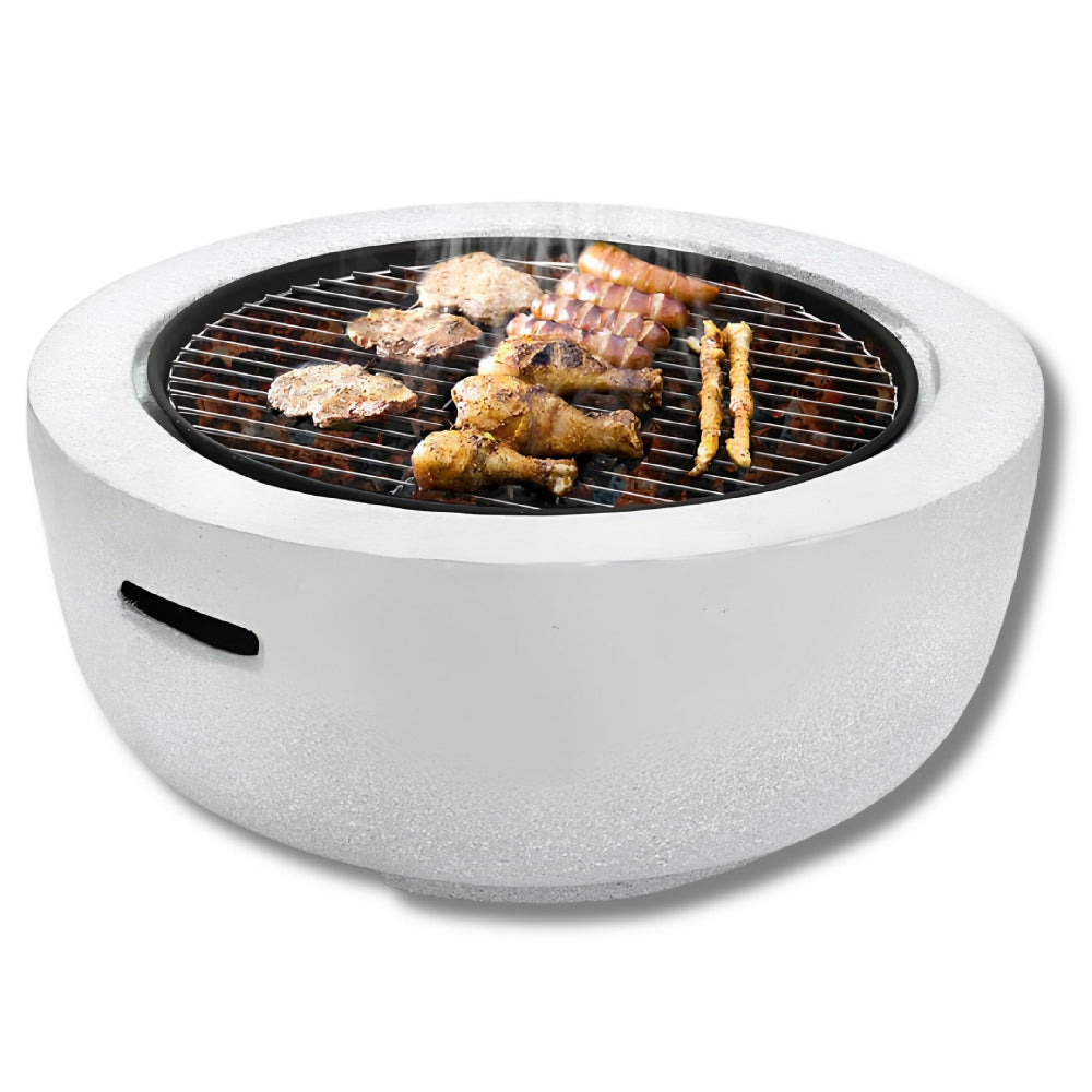 Asador Redondo Tipo Fogata Brasero Portátil Para Jardín Y Camping