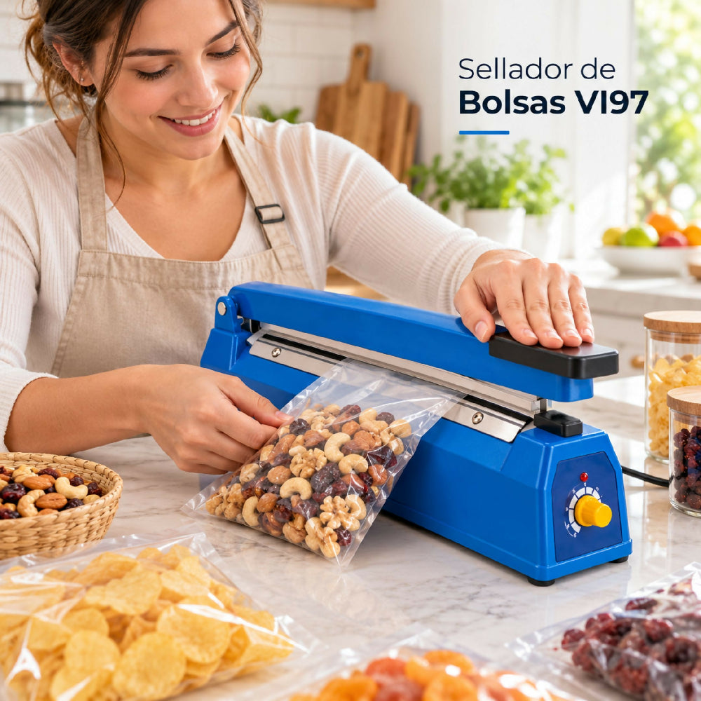 Sellador De Bolsas Térmico VI97 Dispositivo Práctico Y Seguro Para Uso Doméstico Y Comercial
