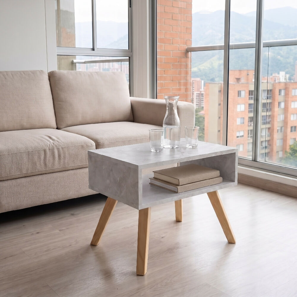 Mesa de Centro Nórdico Mármol  Mesa Auxiliar
