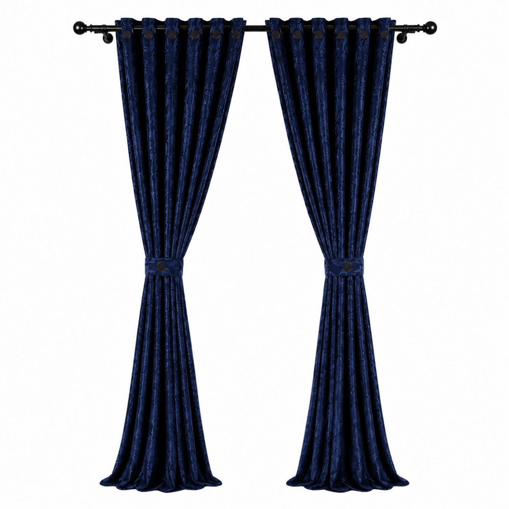 Cortina x2 azul jacquard
