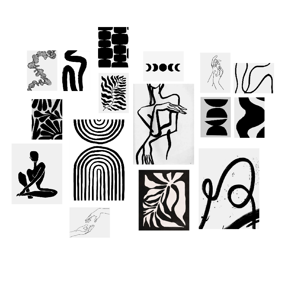 Set Black Art Wall Art ( 30x40 - 15x20 - 25x30 )