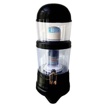 Filtro Purificador De Agua Alluma 14 Litros Minerales Negro Sm-203
