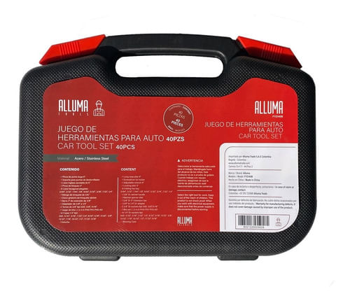 Juego de Herramientas 40 Piezas para Auto Alluma Tools 140b