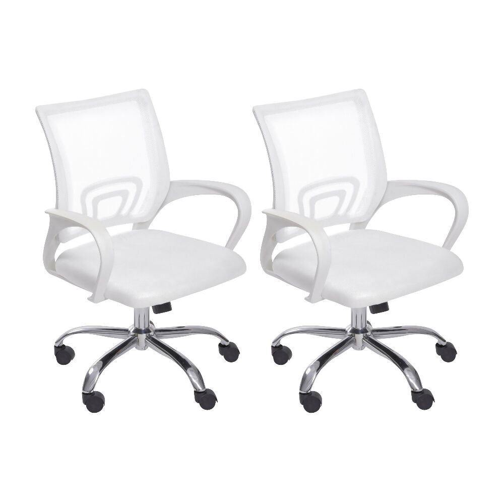 Kit por 2 Silla para Oficina Escritorio Ergonómica - Blanca