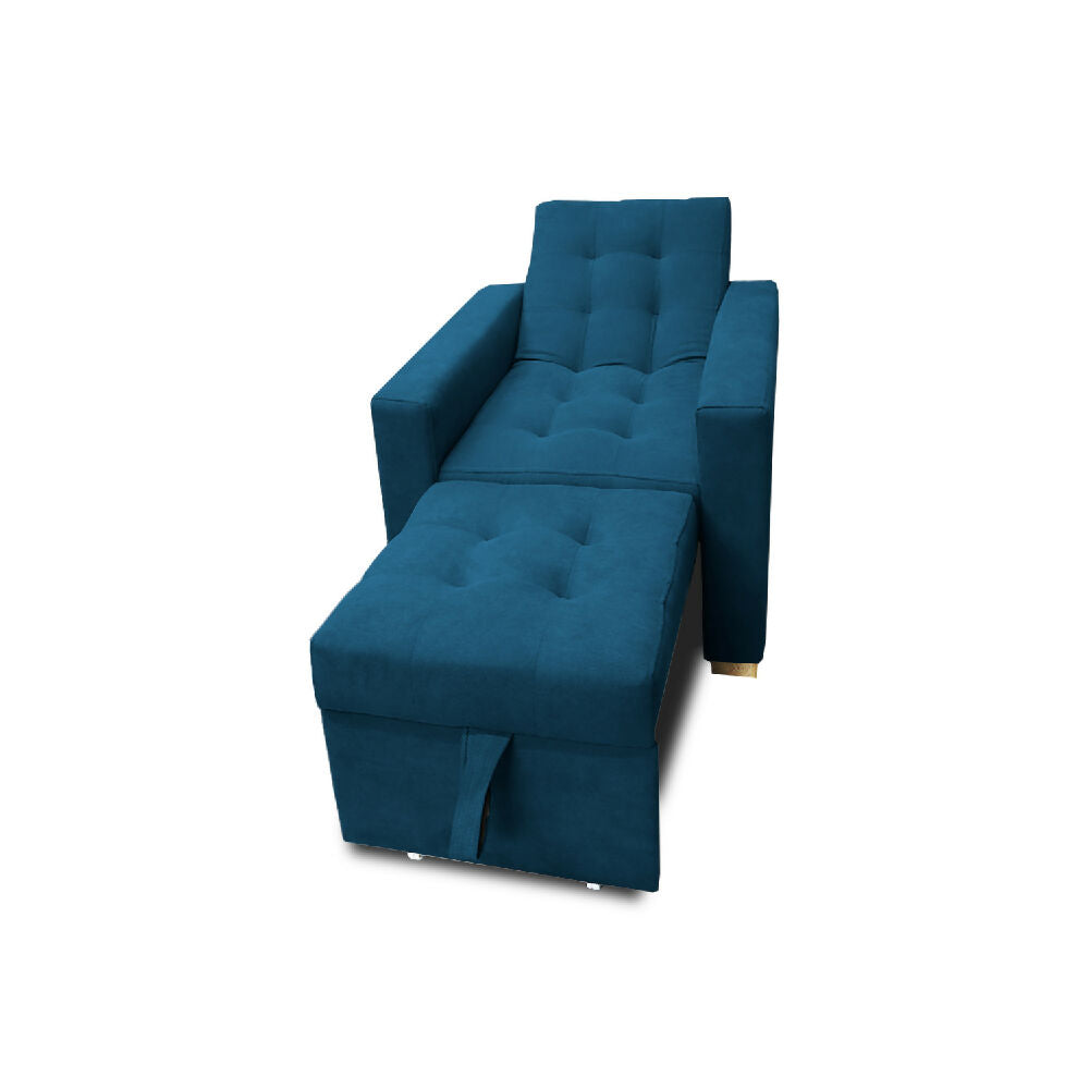 Poltrona Mood Multifuncional Reclinable Azul Petróleo