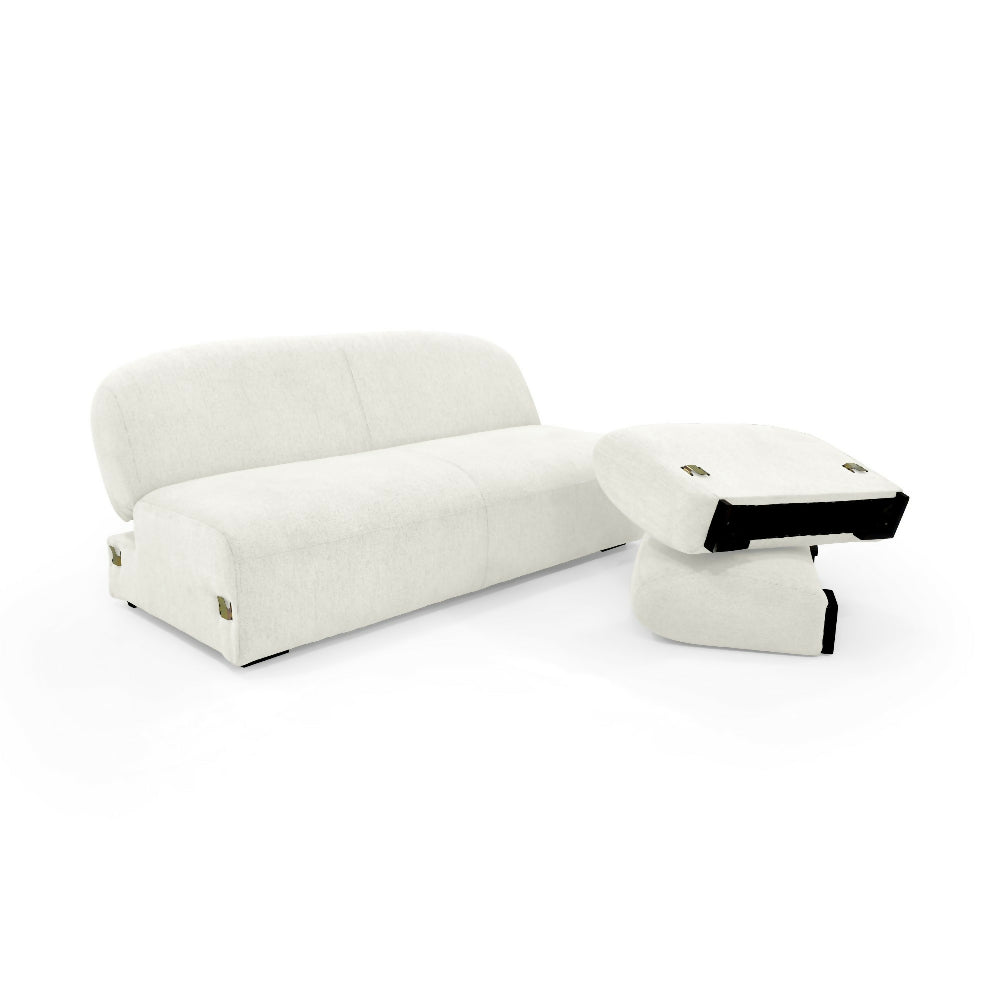 Sofa Cama Auren 240x88x85 cm Con Brazos Removibles Tela Mix