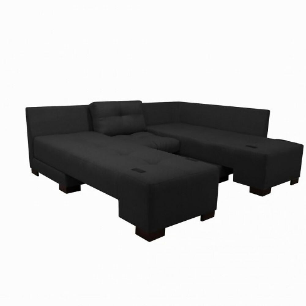 Sala Cama Sterimberg En Tela Negro - Amoblando