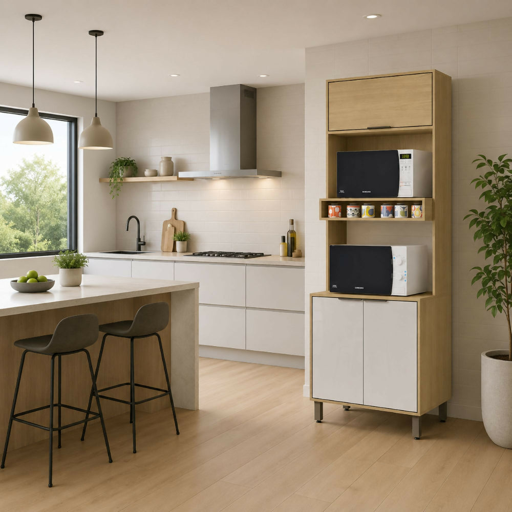 Gabinete de Cocina Sicilia - Almendra/Blanco