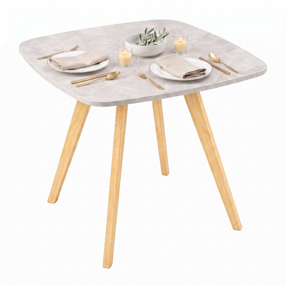 Comedor Nórdico Cuadrado Mármol 80