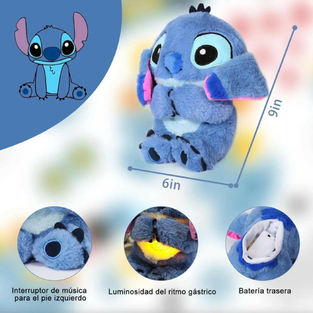 Peluche Stich Que Alivia La Ansiedad Con Sonido Y Respiración Para El Estrés