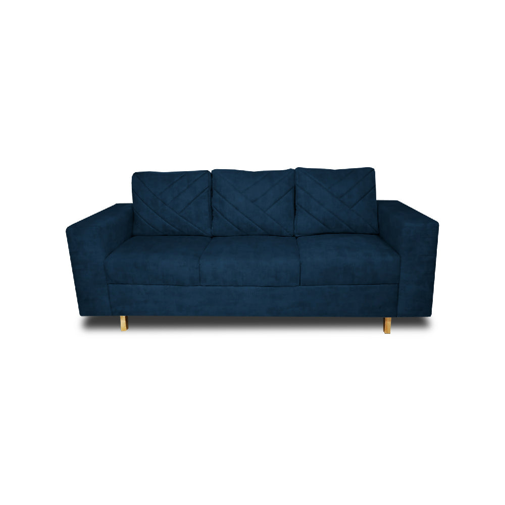 Sofa Amsterdam 3Ptos En Tela Amiglable Con Mascotas 205X72X75 Cm Azul Petroleo