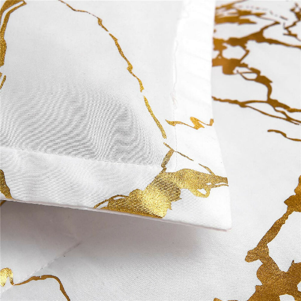 Duvet Línea Gold – Patrón de Mármol Dorado - Queen