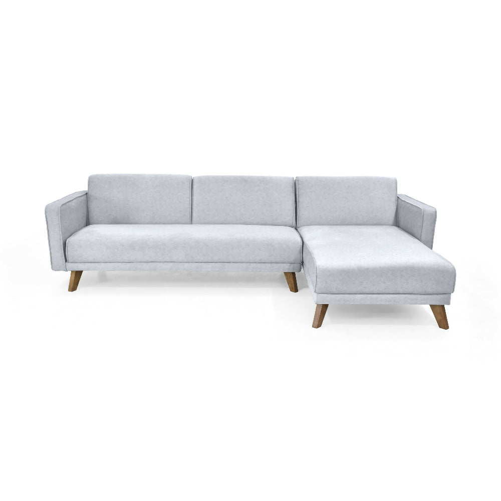 Sofa Cama en L Chelsea Izquierdo 265x160x76 Tela Plata