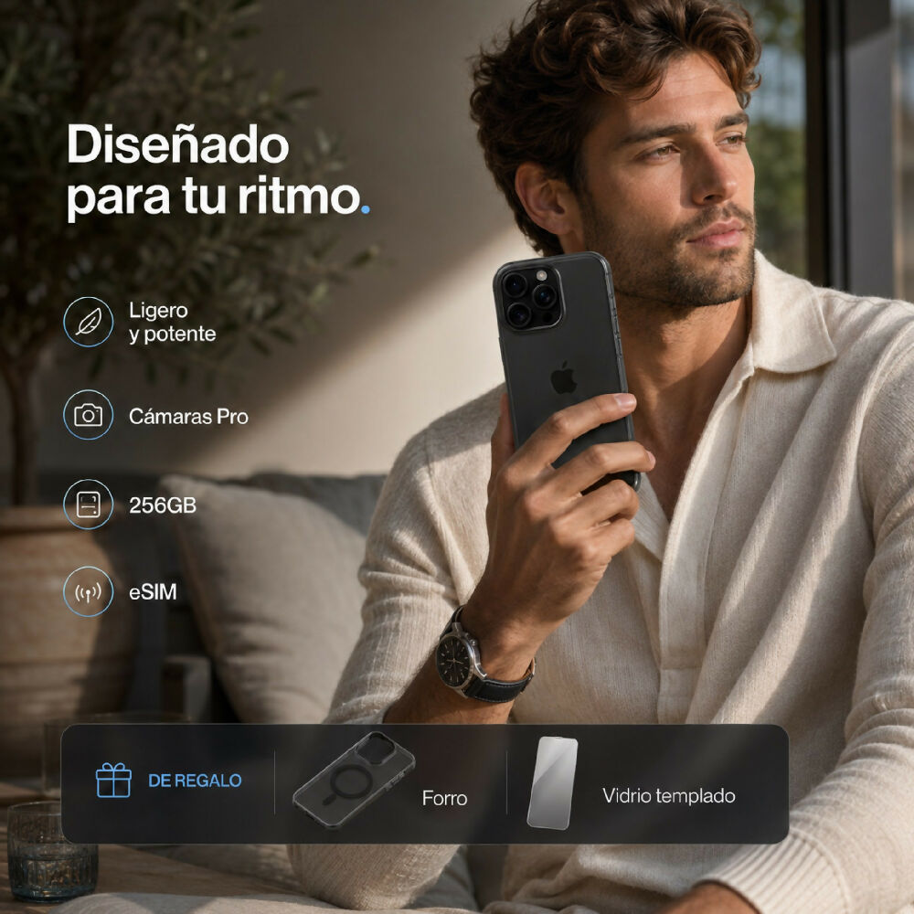 Celular Apple IPhone 16 Pro Max 256gb ESim + Obsequio Vidrio Templado Y Forro Negro