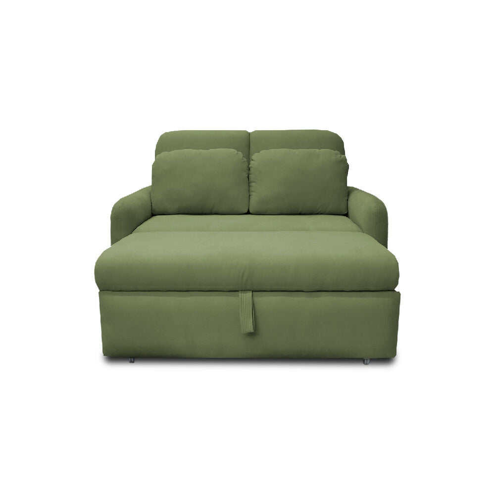 Sofacama Nube Multifuncional Carrito Reclinable Verde + Cojines