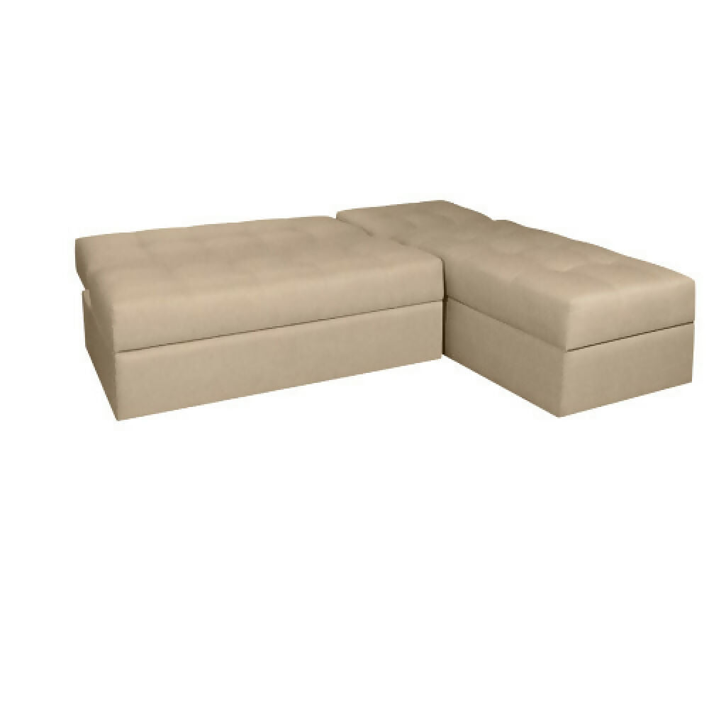 Sofá Cama Angela En L Con Brazos Tela Beige